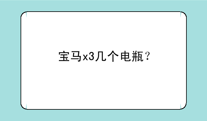 宝马x3几个电瓶？