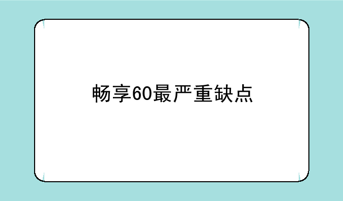 畅享60最严重缺点