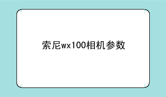 索尼wx100相机参数