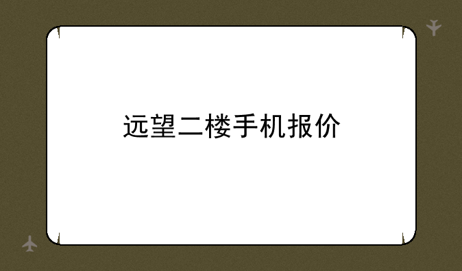 远望二楼手机报价