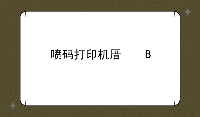 喷码打印机原理