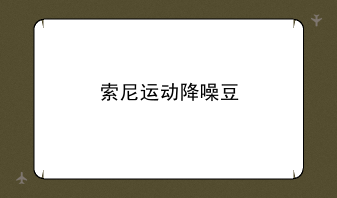 索尼运动降噪豆