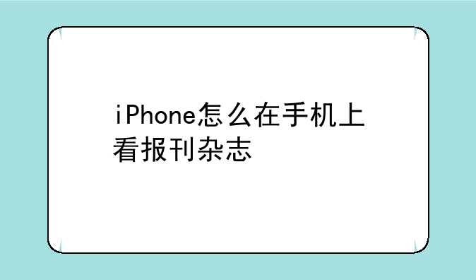 iPhone怎么在手机上看报刊杂志