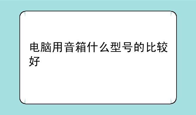 电脑用音箱什么型号的比较好
