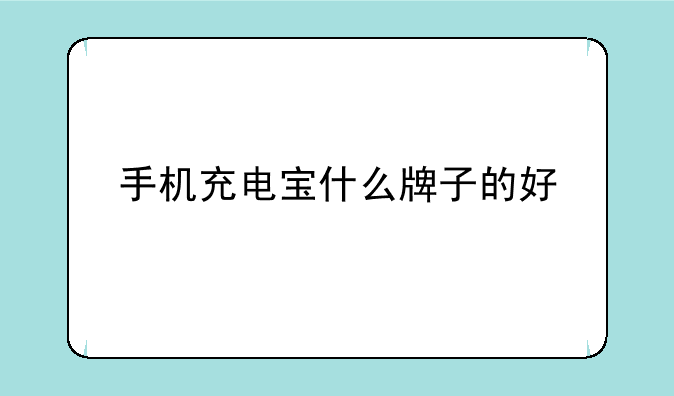手机充电宝什么牌子的好