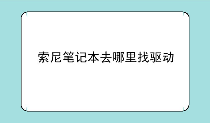 索尼笔记本去哪里找驱动