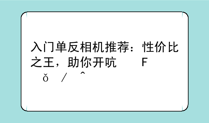 入门单反相机推荐：性价比之王，助你开启摄影之旅