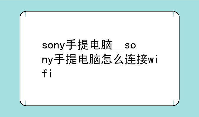 sony手提电脑__sony手提电脑怎么连接wifi