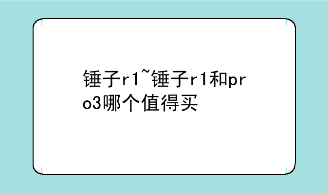锤子r1~锤子r1和pro3哪个值得买