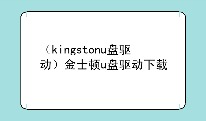 （kingstonu盘驱动）金士顿u盘驱动下载
