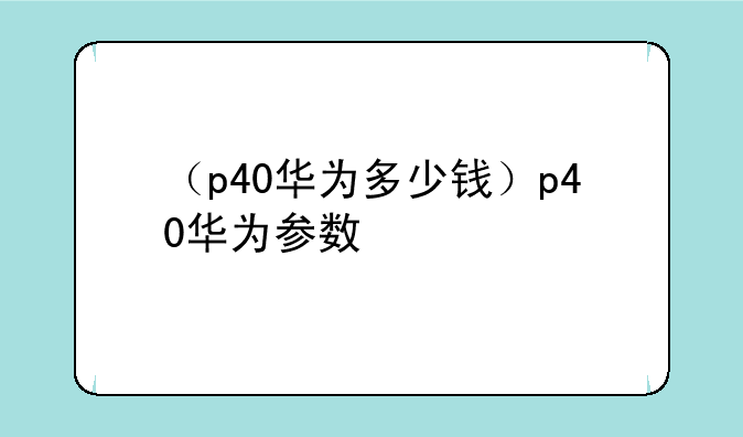 （p40华为多少钱）p40华为参数