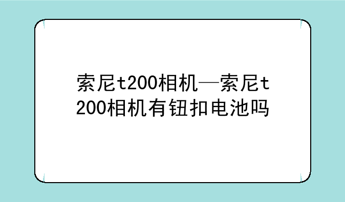 索尼t200相机—索尼t200相机有钮扣电池吗