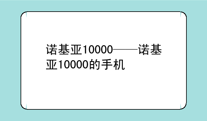 诺基亚10000——诺基亚10000的手机