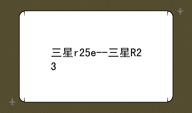 三星r25e--三星R23