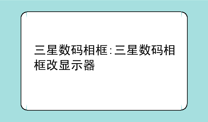 三星数码相框:三星数码相框改显示器