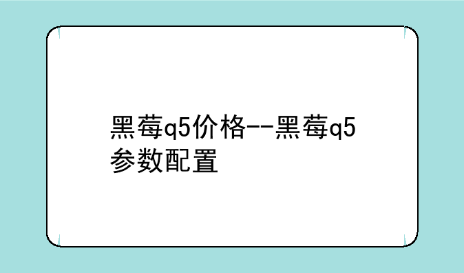 黑莓q5价格--黑莓q5参数配置