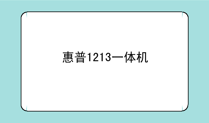 惠普1213一体机