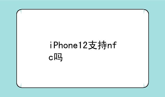 iPhone12支持nfc吗